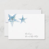 Bruiloft Dank u Kaarten Waterverf Zeester Notitiekaartje (Voorkant)