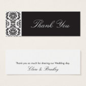 BRUILOFT :: dank u label :: damask - zwart 2 Mini Visitekaartjes (Voorkant /achterkant)