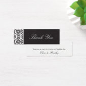 BRUILOFT :: dank u label :: damask - zwart 2 Mini Visitekaartjes (Bureau)