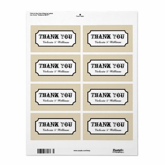 Bruiloft dank u labels (Full Sheet)