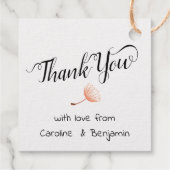 Bruiloft Dank u Liefde Hart Whimsical Bloem Bedankjes Labels (Achterkant)