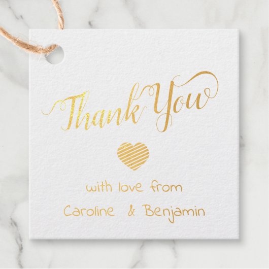 Bruiloft Dank u Liefde Hart Whimsical Bloem Bedankjes Labels (Voorkant)