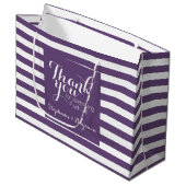 Bruiloft Dank u met Bruid en bruidegom Naam Large Cadeautasje (Voorkant Gekanteld)