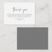 Bruiloft Dank u, Modern Eenvoudig Script Donker Gr Informatiekaartje (Voorkant / Achterkant)