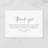Bruiloft Dank u, Modern Eenvoudig Script Donker Gr Informatiekaartje (Voorkant)