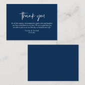 Bruiloft Dank u, Modern Eenvoudig Script Marine Bl Informatiekaartje (Voorkant / Achterkant)