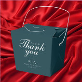 Bruiloft dank u moderne katoen groene kalligrafie bedankdoosjes