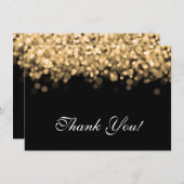 Bruiloft dank u opmerking gouden lichten bedankkaart (Voorkant / Achterkant)