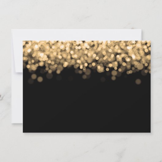 Bruiloft dank u opmerking gouden lichten bedankkaart (Achterkant)