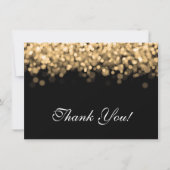 Bruiloft dank u opmerking gouden lichten bedankkaart (Voorkant)