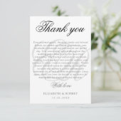 Bruiloft Dank u Paar Monogram Elegant Script Bedankkaart (Staand voorkant)