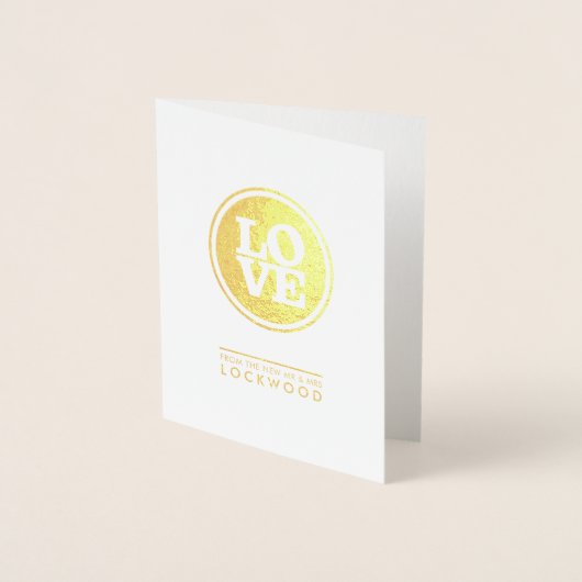 BRUILOFT DANK U paar pasgetrouwde minimale liefde Folie Kaarten (Voorkant)