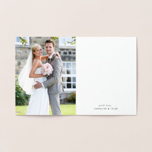 BRUILOFT DANK U paar pasgetrouwde minimale liefde Folie Kaarten (Binnen)