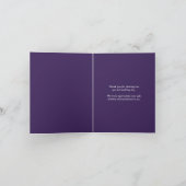 Bruiloft dank u paarse foto kroon monogram bedankkaart (Binnen)