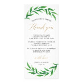Bruiloft dank u plaats kaart en menu - groen (Voorkant)