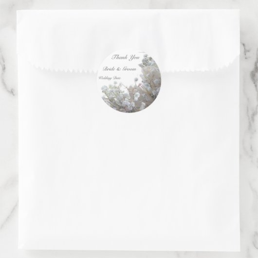 Bruiloft Dank u Ronde Sticker (Tas)