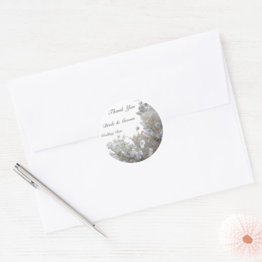 Bruiloft Dank u Ronde Sticker (Envelop)