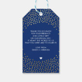 BRUILOFT DANK U rustieke gouden confetti spot mari Cadeaulabel (Achterkant)