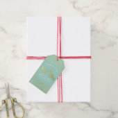 BRUILOFT DANK U rustieke gouden confetti spot MINT Cadeaulabel (Met Touw)