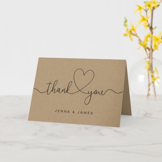 Bruiloft dank u rustieke kaarten (Gele Bloem)