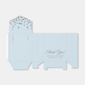 Bruiloft Dank u Silver Glitter Confetti Ice Blue Bedankdoosjes (Uitgevouwen)