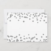 Bruiloft Dank u Silver Glitter Confetti Wit Bedankkaart (Achterkant)