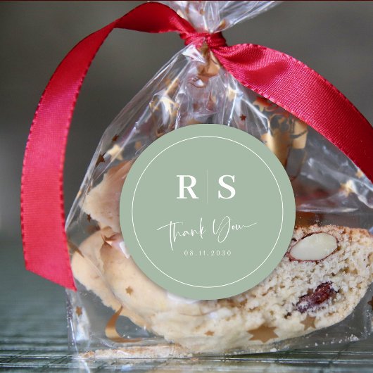 Bruiloft Dank u Sticker - Sage & Elegance