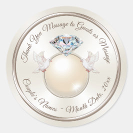 Bruiloft Dank u Stickers voor gunsten, enveloppen.