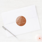 Bruiloft Dank u Terra Cotta Script Ronde Sticker (Envelop)