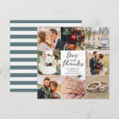 Bruiloft | Dank u wel |8 foto's | Fotokaart Bedankkaart (Voorkant / Achterkant)