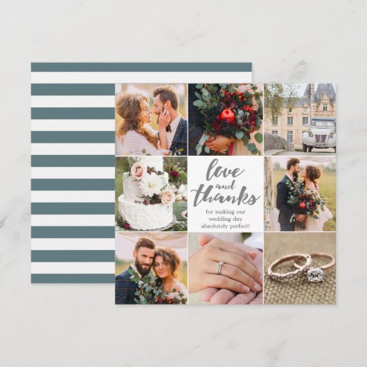 Bruiloft | Dank u wel |8 foto's | Fotokaart Bedankkaart (Voorkant / Achterkant)