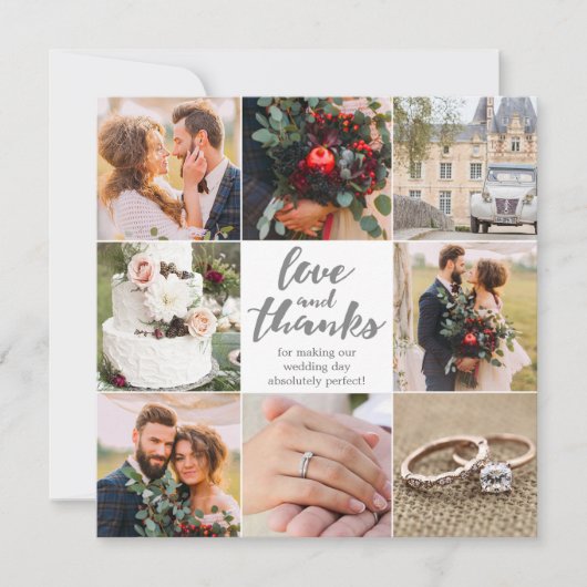 Bruiloft | Dank u wel |8 foto's | Fotokaart Bedankkaart (Voorkant)
