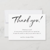 BRUILOFT DANK U zwarte inkt kalligrafie foto Bedankkaart (Voorkant)