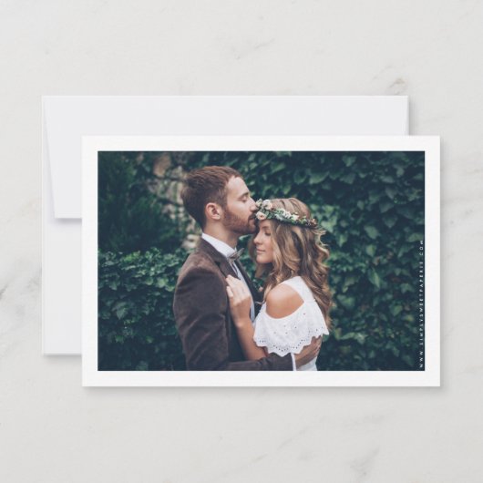 BRUILOFT DANK U zwarte inkt kalligrafie foto Bedankkaart (Achterkant)