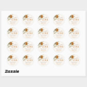 Bruiloft Dankjewel met Herfstbloemen Ronde Sticker (Vel)