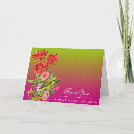 Bruiloft Dankjewel Tuin Vintage Bedankkaart (Voorkant)