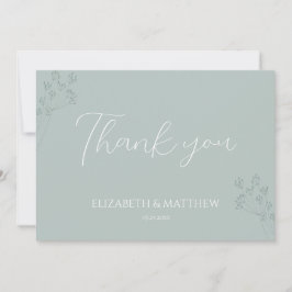 Bruiloft Dankkaart met Bloemrijke Groene Tuintjes Bedankkaart