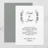 Bruiloft Dankkaart met Landelijke Paarse Bladeren Bedankkaart (Voorkant / Achterkant)