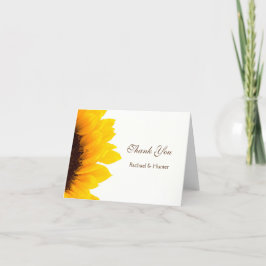 Bruiloft Dankkaart met Landelijke Zonnebloem Bedankkaart