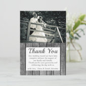 Bruiloft Dankkaart met Rustieke Foto Bedankkaart (Staand voorkant)