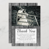 Bruiloft Dankkaart met Rustieke Foto Bedankkaart (Voorkant / Achterkant)