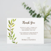 Bruiloft Dankkaart met Rústieke Waterverf Begroeii Kaart (Staand voorkant)