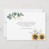 Bruiloft Dankkaart met Zonnekruid en Eucalyptus Kaart (Achterkant)