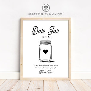 Bruiloft Date Jar Ideeën Bord voor Bridal Shower Poster