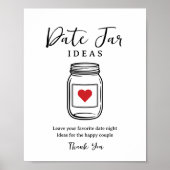 Bruiloft Date Jar Ideeën Bord voor Bridal Shower Poster (Voorkant)