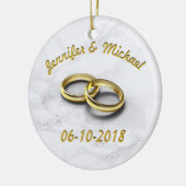Bruiloft Datum bruid & bruidegom personaliseren go Keramisch Ornament (Links)