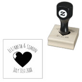 Bruiloft Datum Hart Bruid en bruidegom Stamp Rubberstempel (Gestempeld)
