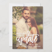 Bruiloft Datum Update Geborsteld Script Foto Save The Date (Voorkant)