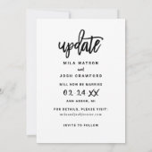 Bruiloft Datum Update Geborsteld Script Foto Save The Date (Achterkant)