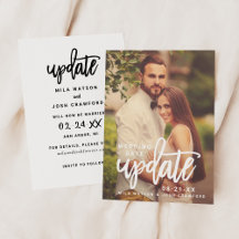 Bruiloft Datum Update Geborsteld Script Foto